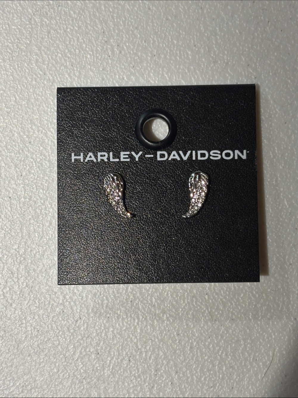 Harley-Davidson Silver Crystal Winglet Stud Earrings